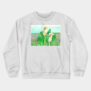 Calla Lilies in the Garden Crewneck Sweatshirt
